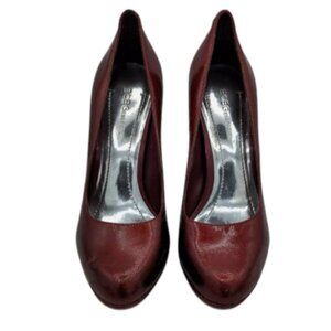 BCBGeneration Leather Pumps Shoes Size 6 6B Womens red burgundy 4" heels